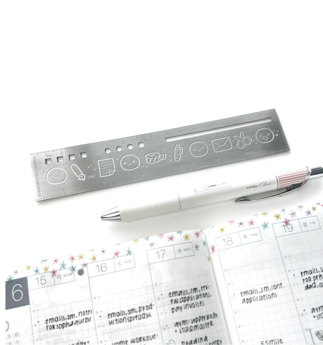 The Coffee Monsterz Co | Silver Emotis &amp; Doodles 2.0 Ruler