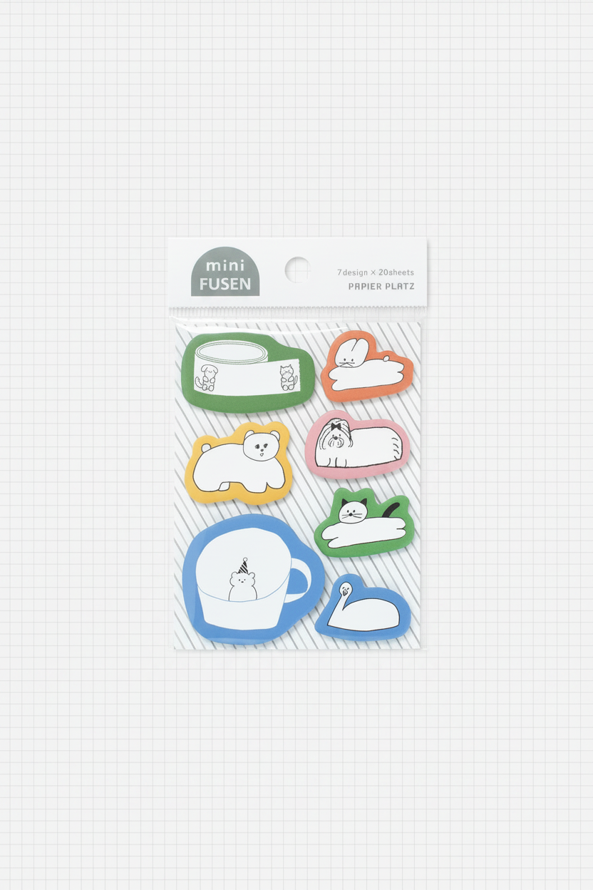 Papier Platz | Nico Recipe | Colorful Animals Mini Sticky Note | 67-005