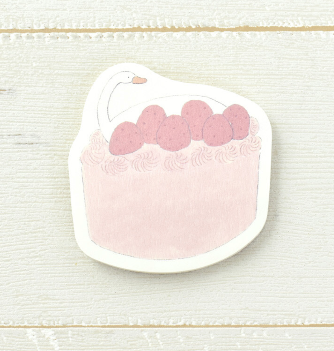 Papier Platz x Shoichiro Tobimatsu | Pink Swan &amp; Cake Die Cut Sticky Notes | 61-505