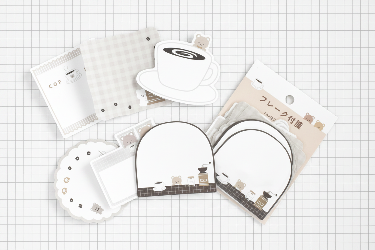 Papier Platz  | Bear Cafe Die Cut Sticky Notes | 60-006