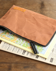 Dulton | Wax Canvas Tool Pouch | Camel | Large