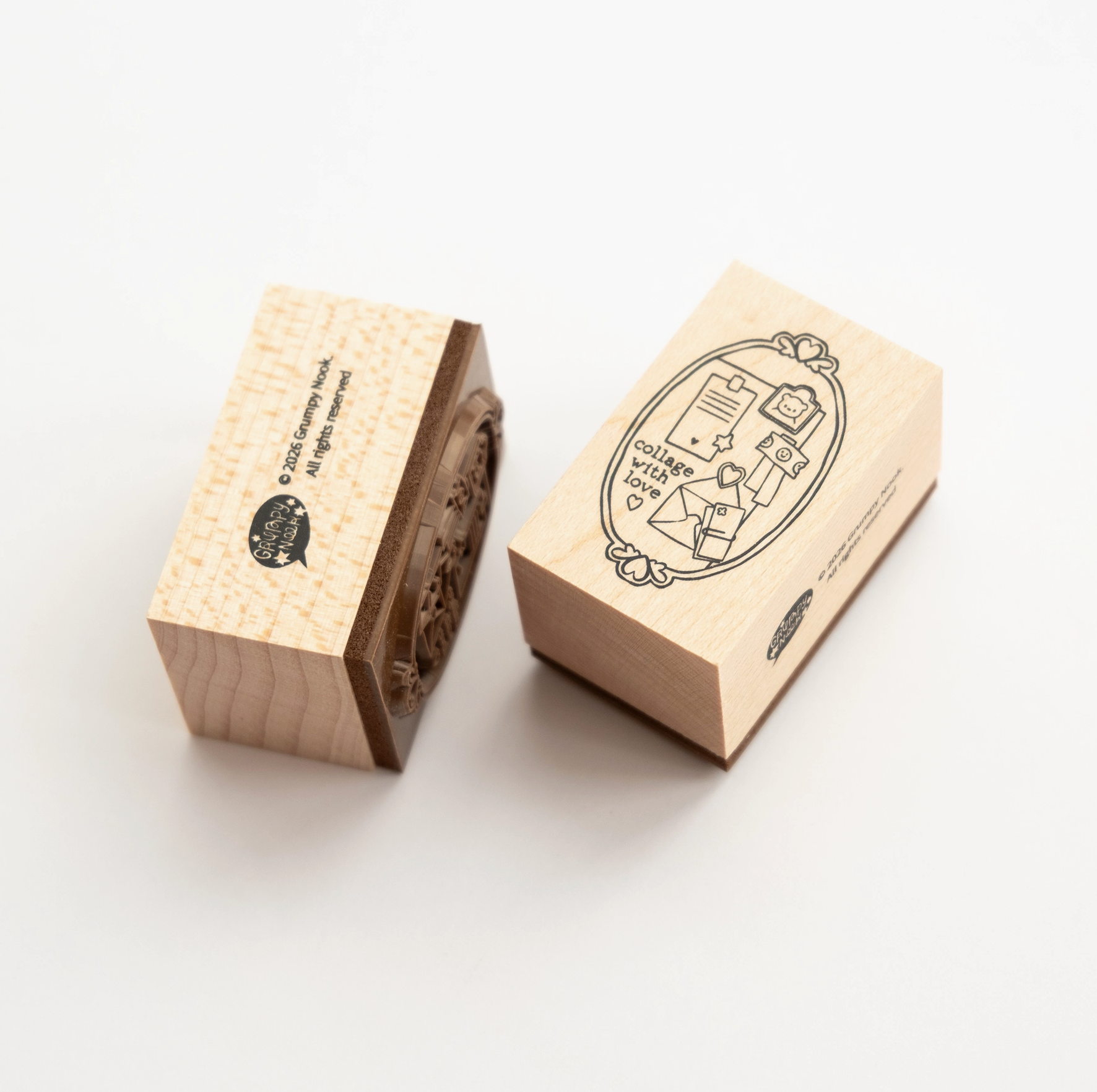 Grumpy Nook | Framed Collage Rubber Stamp
