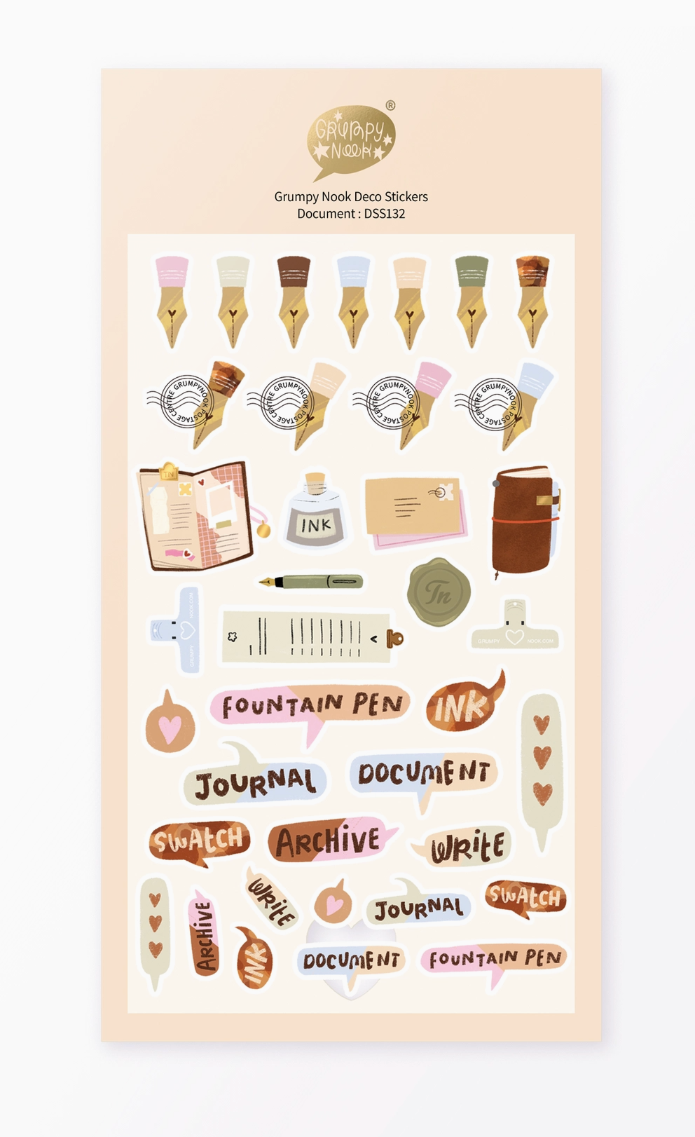 Grumpy Nook | Document Deco Sticker Sheet