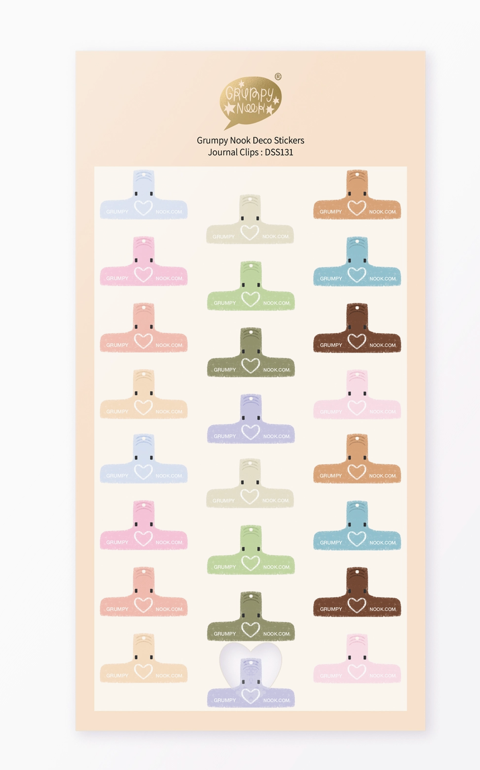 Grumpy Nook | Journal Clips Deco Sticker Sheet