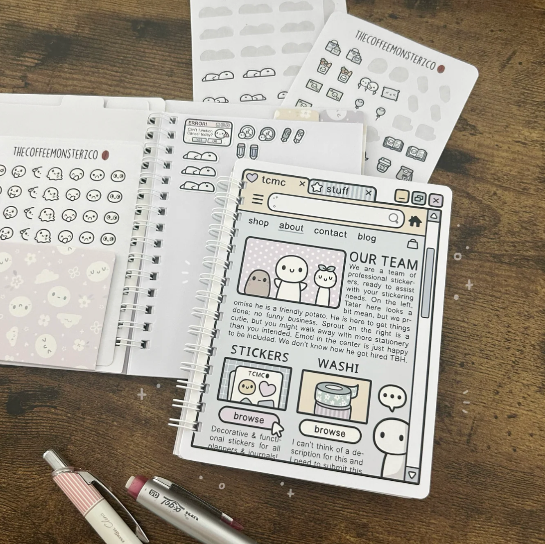 The Coffee Monsterz Co | Webpage Reusable Sticker Book