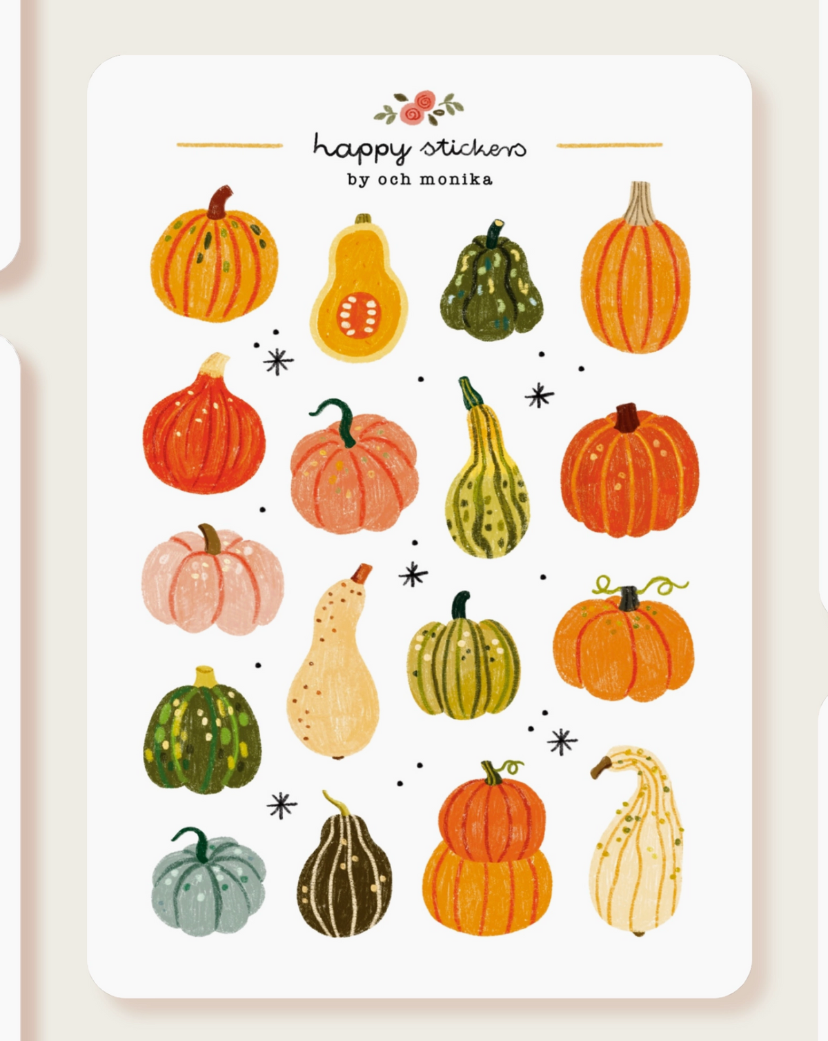 By Och Monika |Pumpkins Sticker Sheet