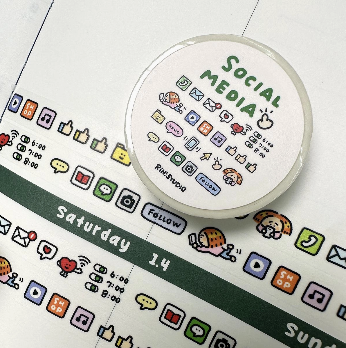 Rin Studio | Social Media Mini Washi Tape