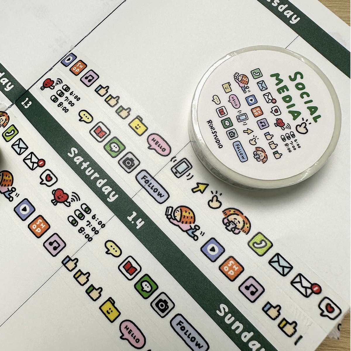 Rin Studio | Social Media Mini Washi Tape