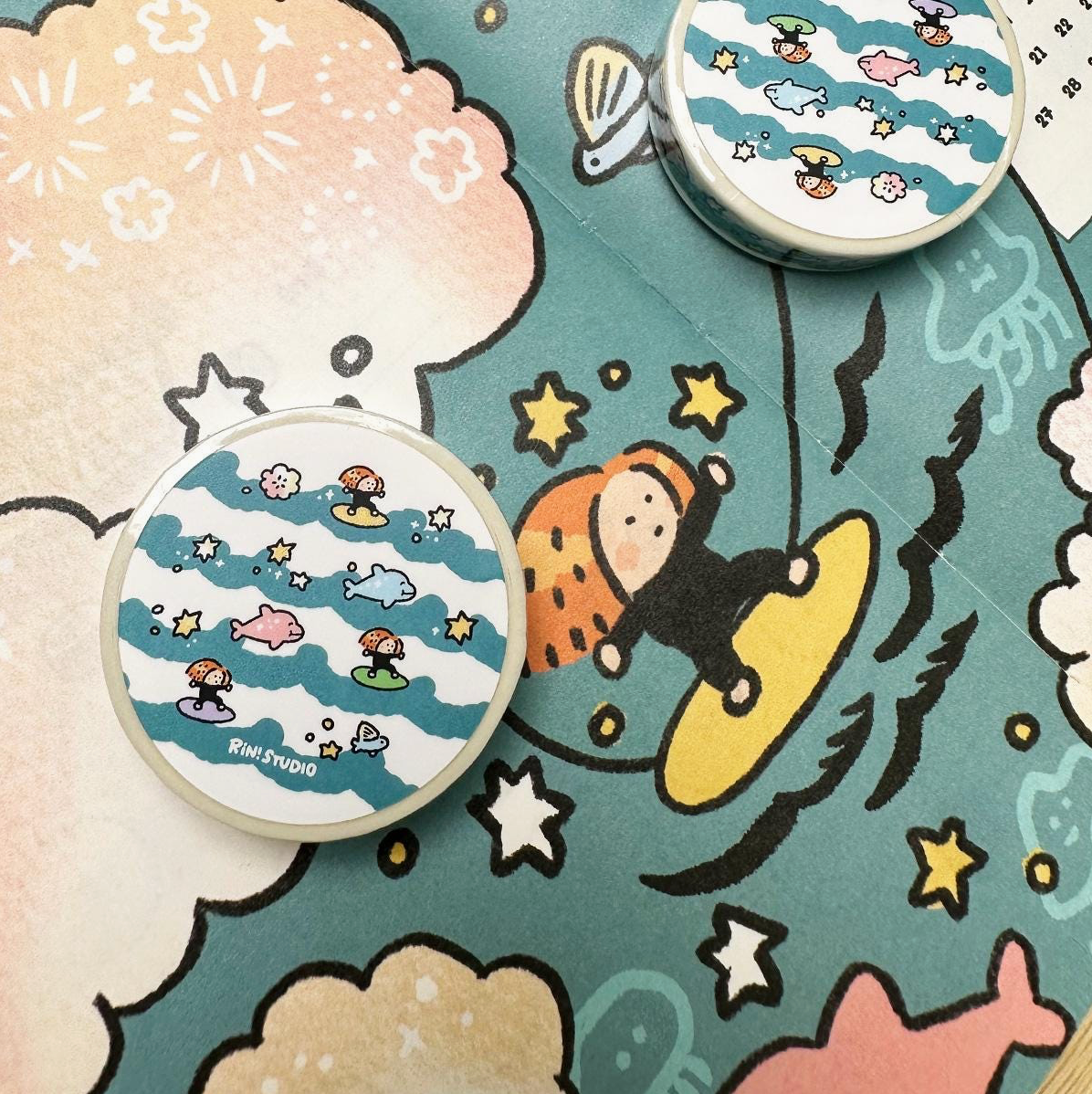 Rin Studio | Surfing Beach Mini Washi Tape