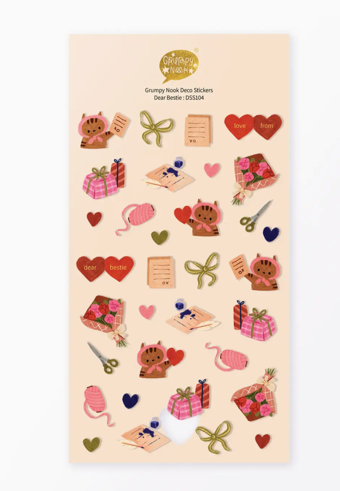 Grumpy Nook | Dear Bestie Sticker Sheet