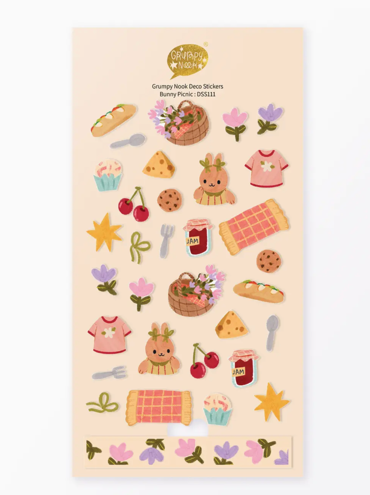 Grumpy Nook | Bunny Picnic Sticker Sheet