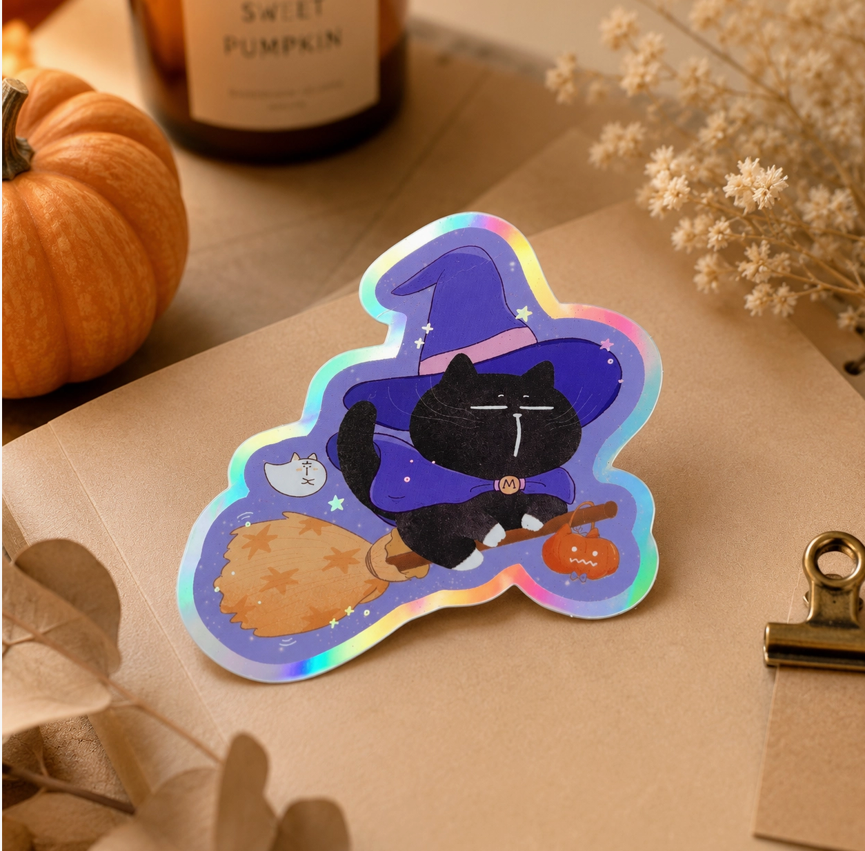 Moonaries Illo | Wizard Mocha Holographic Vinyl Sticker