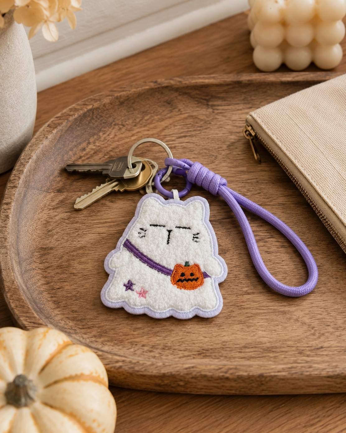 Moonaries Illo | Mocha Cat Ghost Halloween Bag Charm