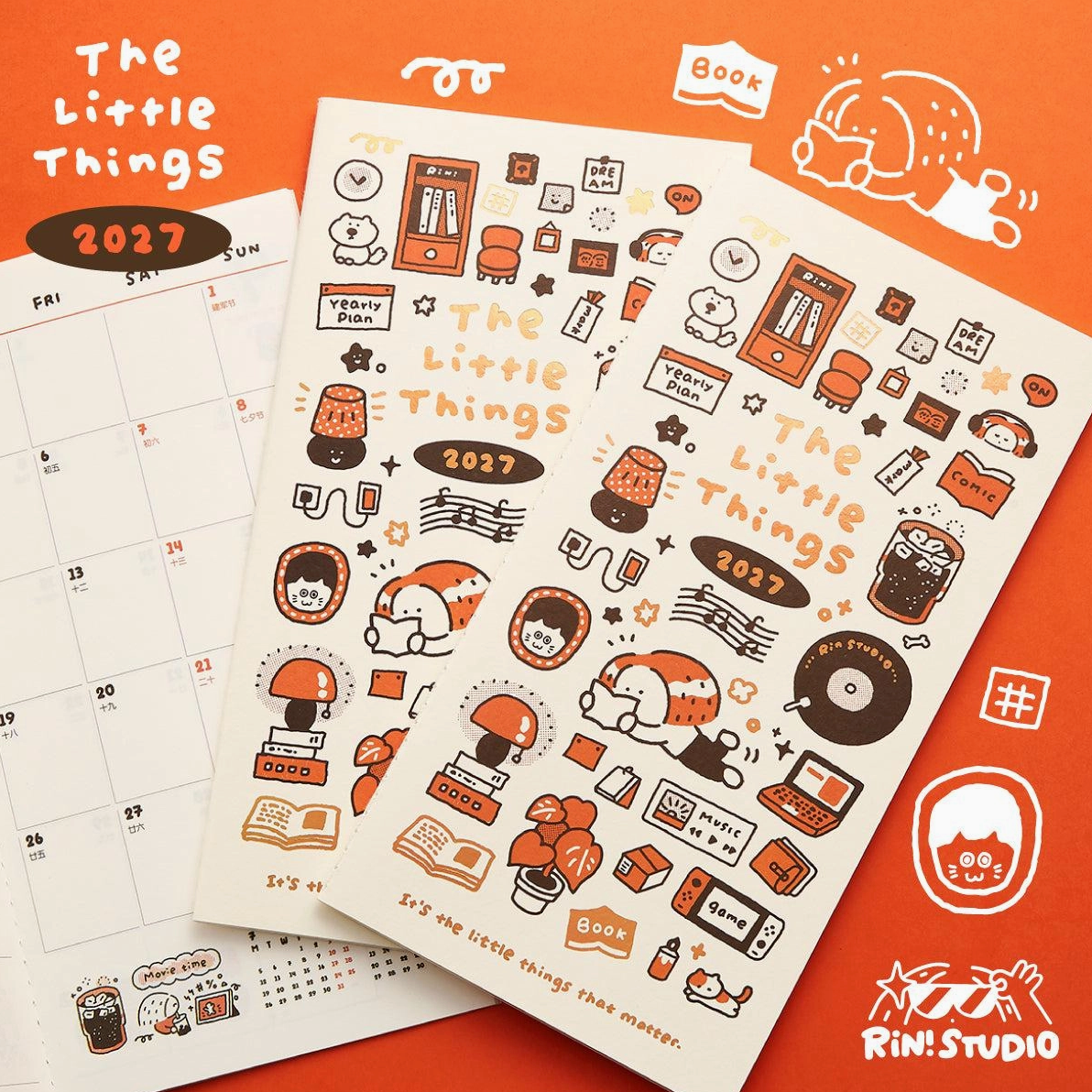 Rin Studio | 2027 The Little Things Monthly Planner Insert | Standard TN