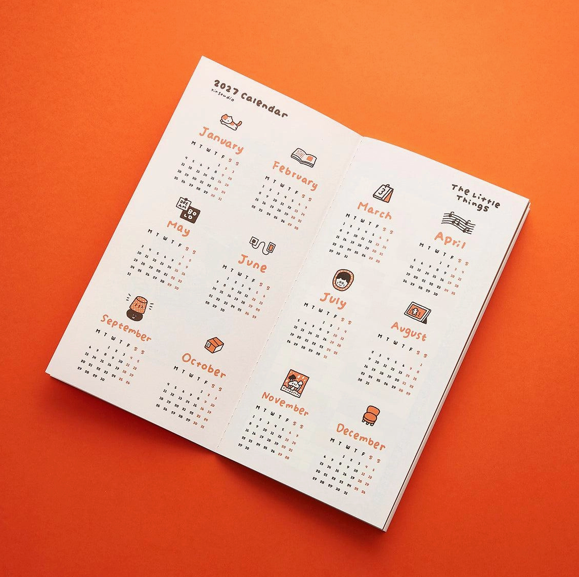 Rin Studio | 2027 The Little Things Monthly Planner Insert | Standard TN