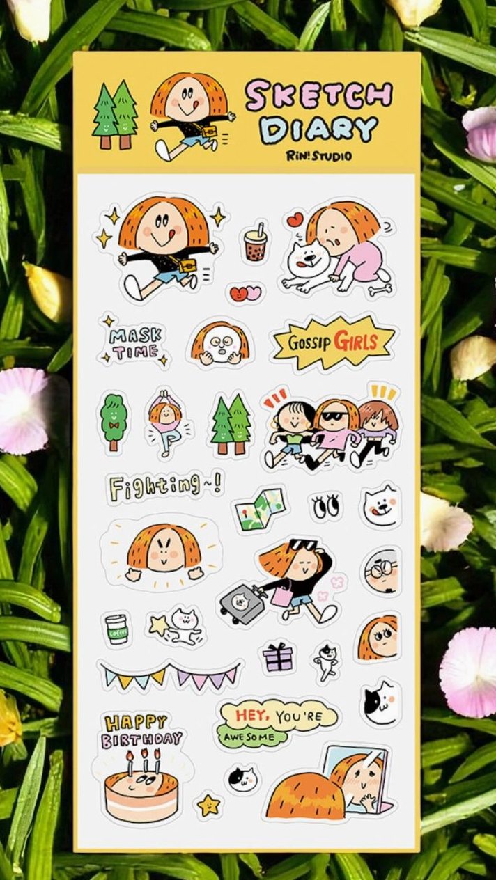 Rin Studio | Sketch Diary | Everyday Calendar Sticker Sheet