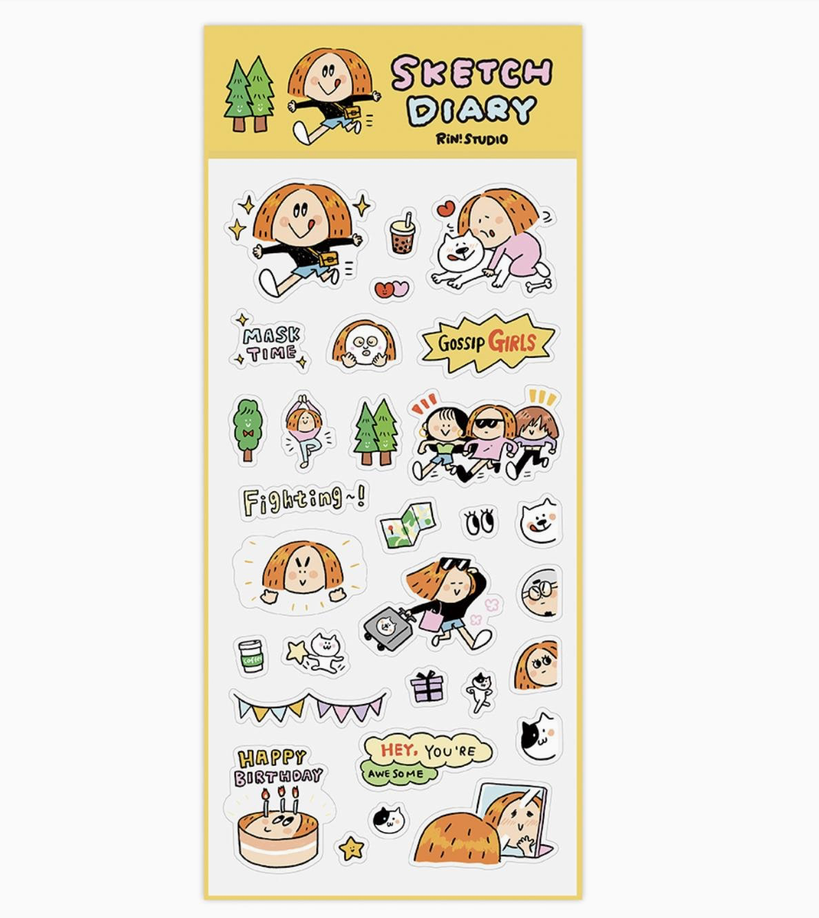 Rin Studio | Sketch Diary | Everyday Calendar Sticker Sheet
