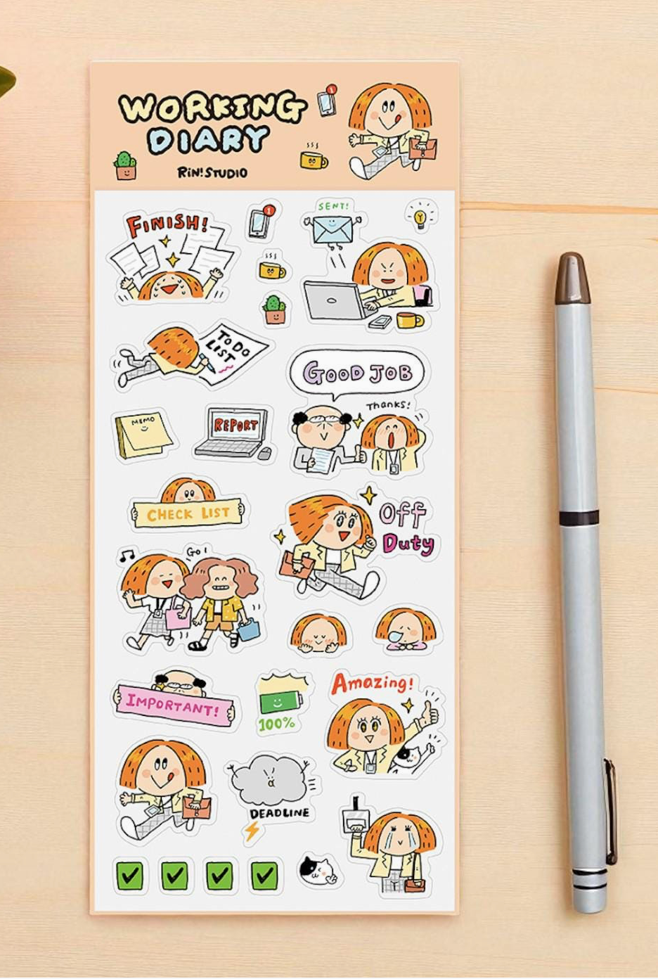 Rin Studio | Sketch Diary | Work Calendar Sticker Sheet