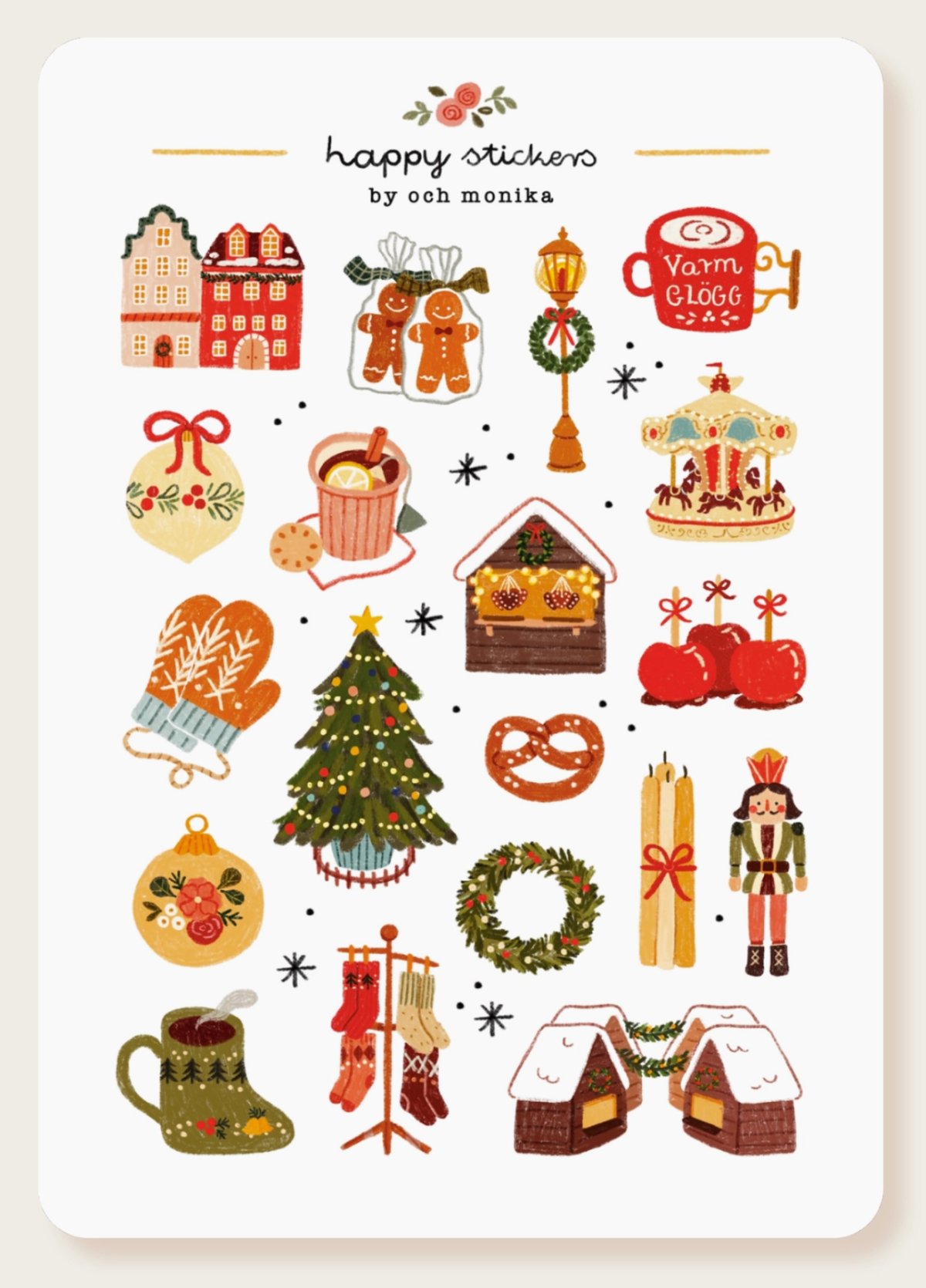 By Och Monika | Christmas Market Sticker Sheet