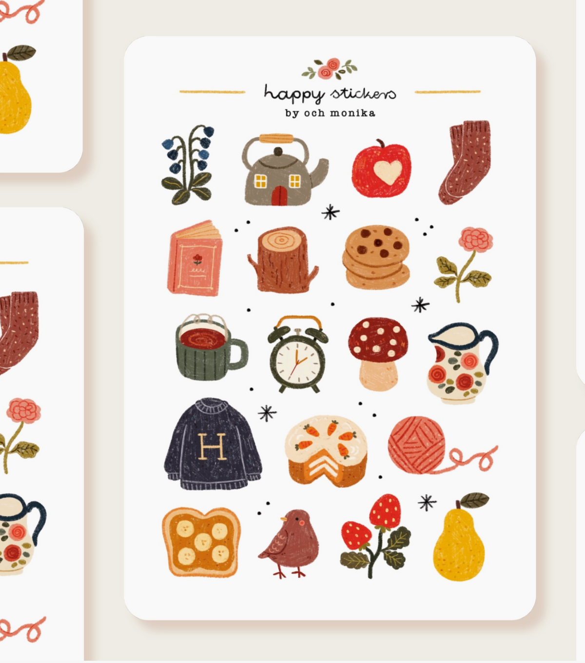 By Och Monika | Comfort Things Sticker Sheet
