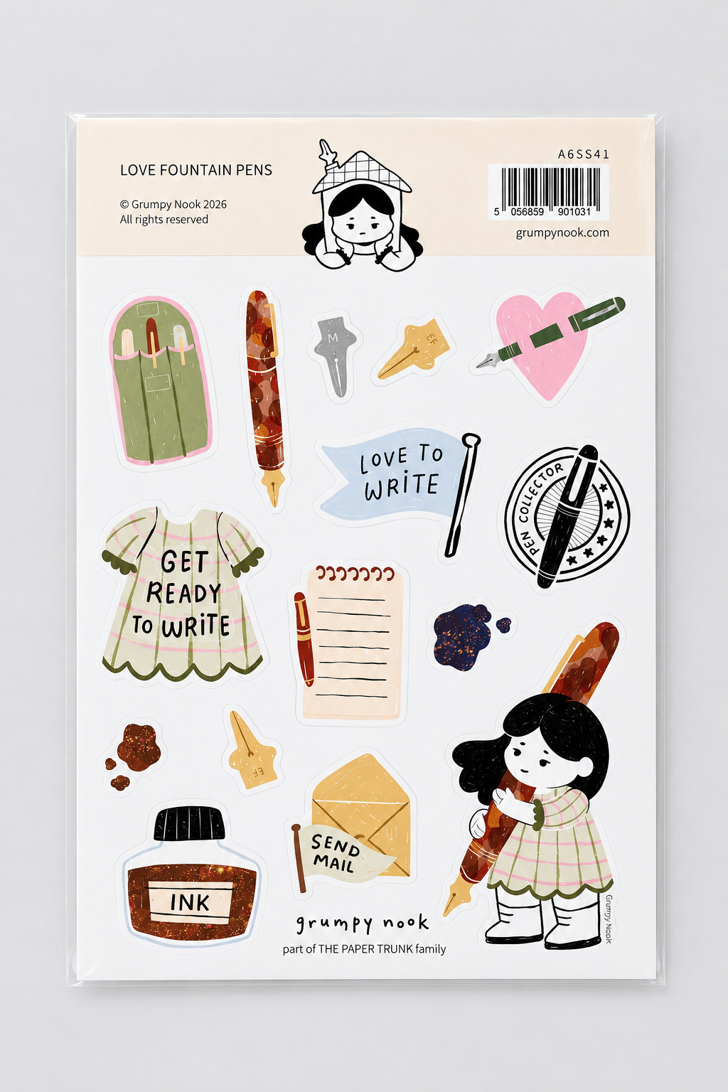 Grumpy Nook | Love Fountain Pens Sticker Sheet