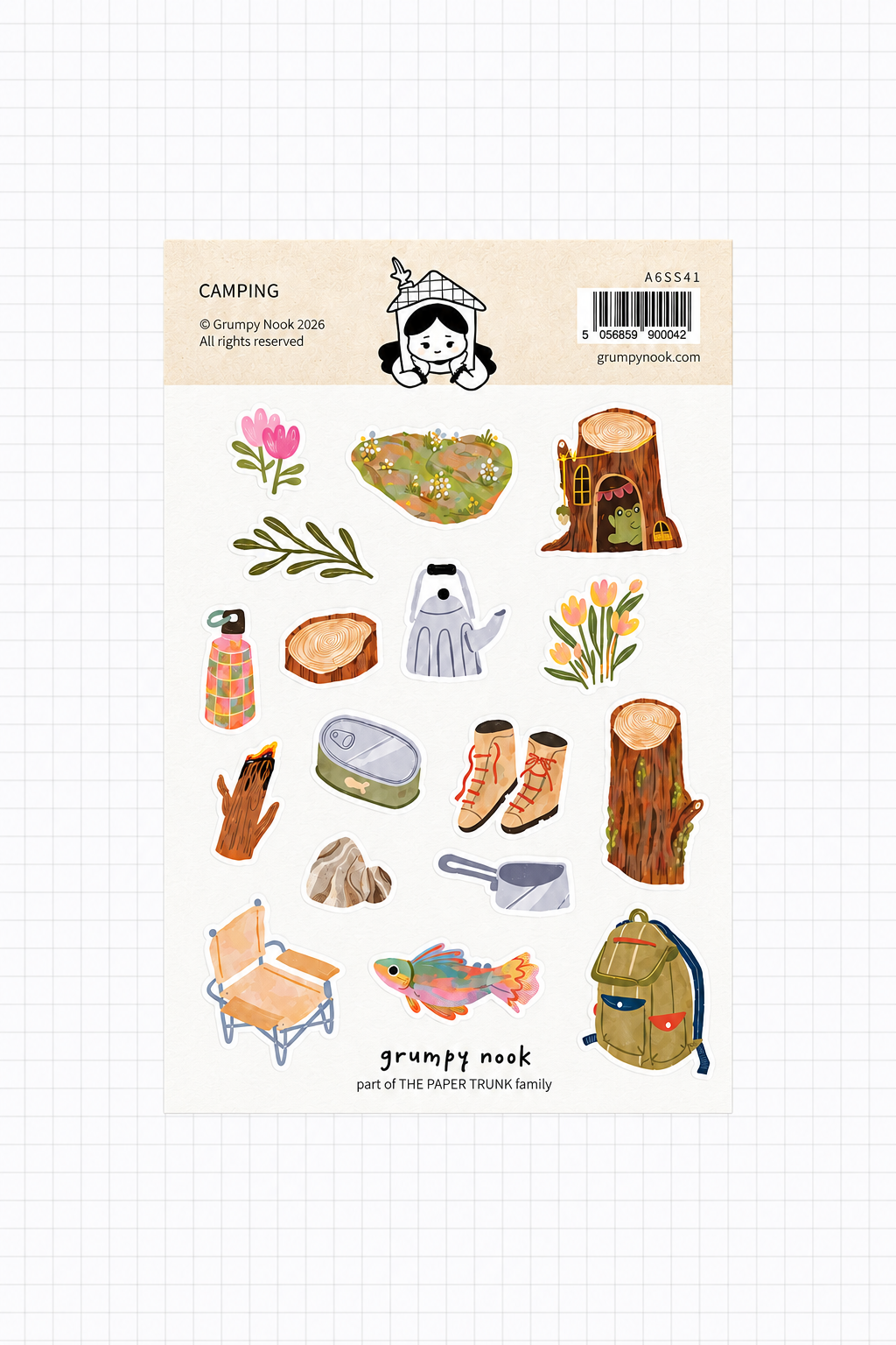 Grumpy Nook | Camping Sticker Sheet
