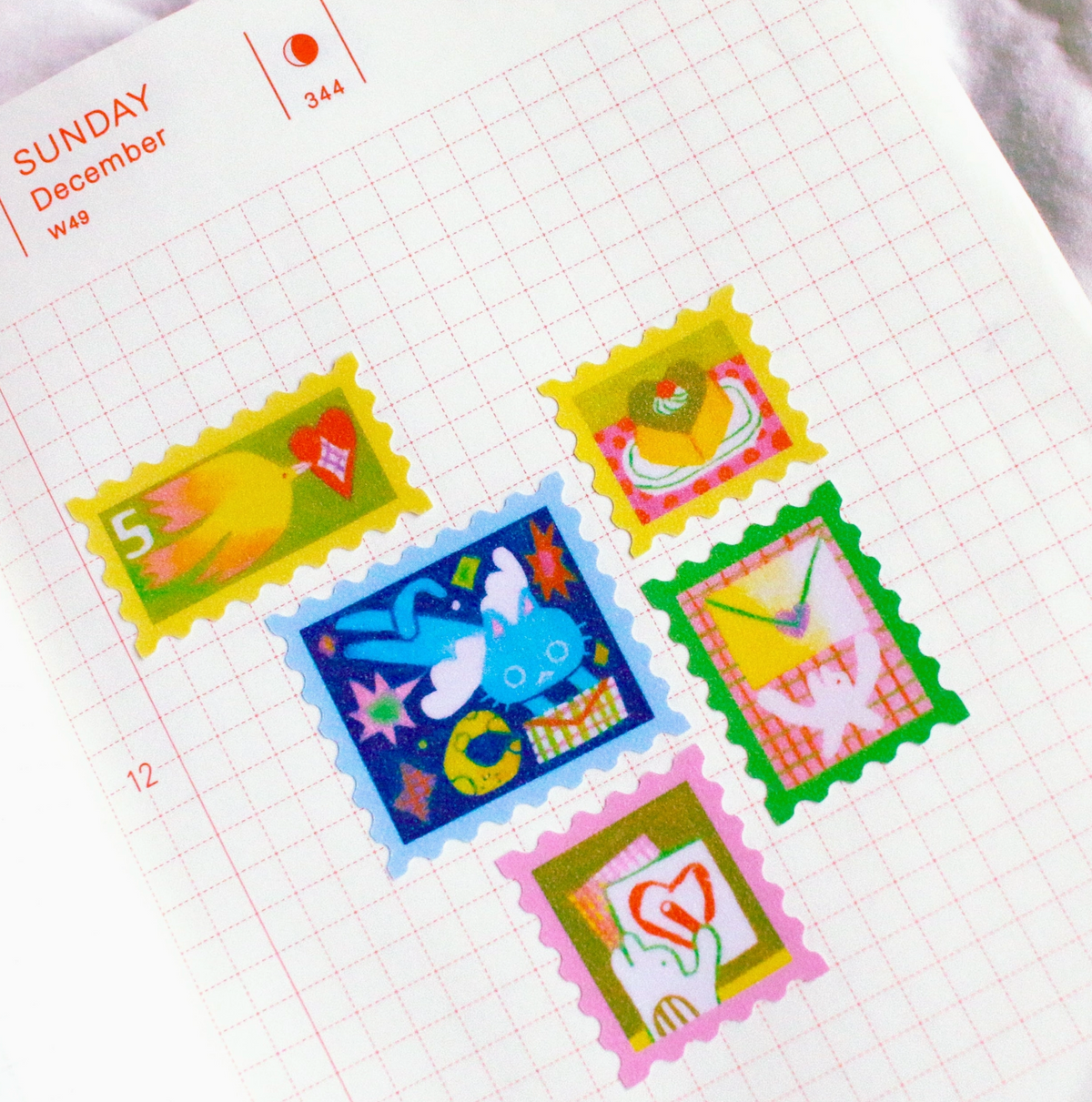 Odd Rabbits | Love Letter Frosted Glitter A6 Sticker Sheet