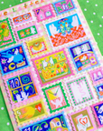 Odd Rabbits | Love Letter Frosted Glitter A6 Sticker Sheet