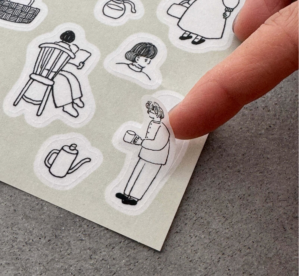 Tobimatsu Shoichiro × mizushima | Daily Life Tracing Paper Sticker Sheet | TSL-KU