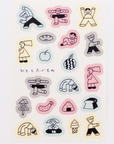 Nishiwaki Tadashi × mizushima | People and Food Tracing Paper Sticker Sheet | TSL-HT