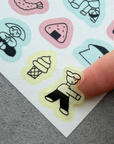 Nishiwaki Tadashi × mizushima | People and Food Tracing Paper Sticker Sheet | TSL-HT
