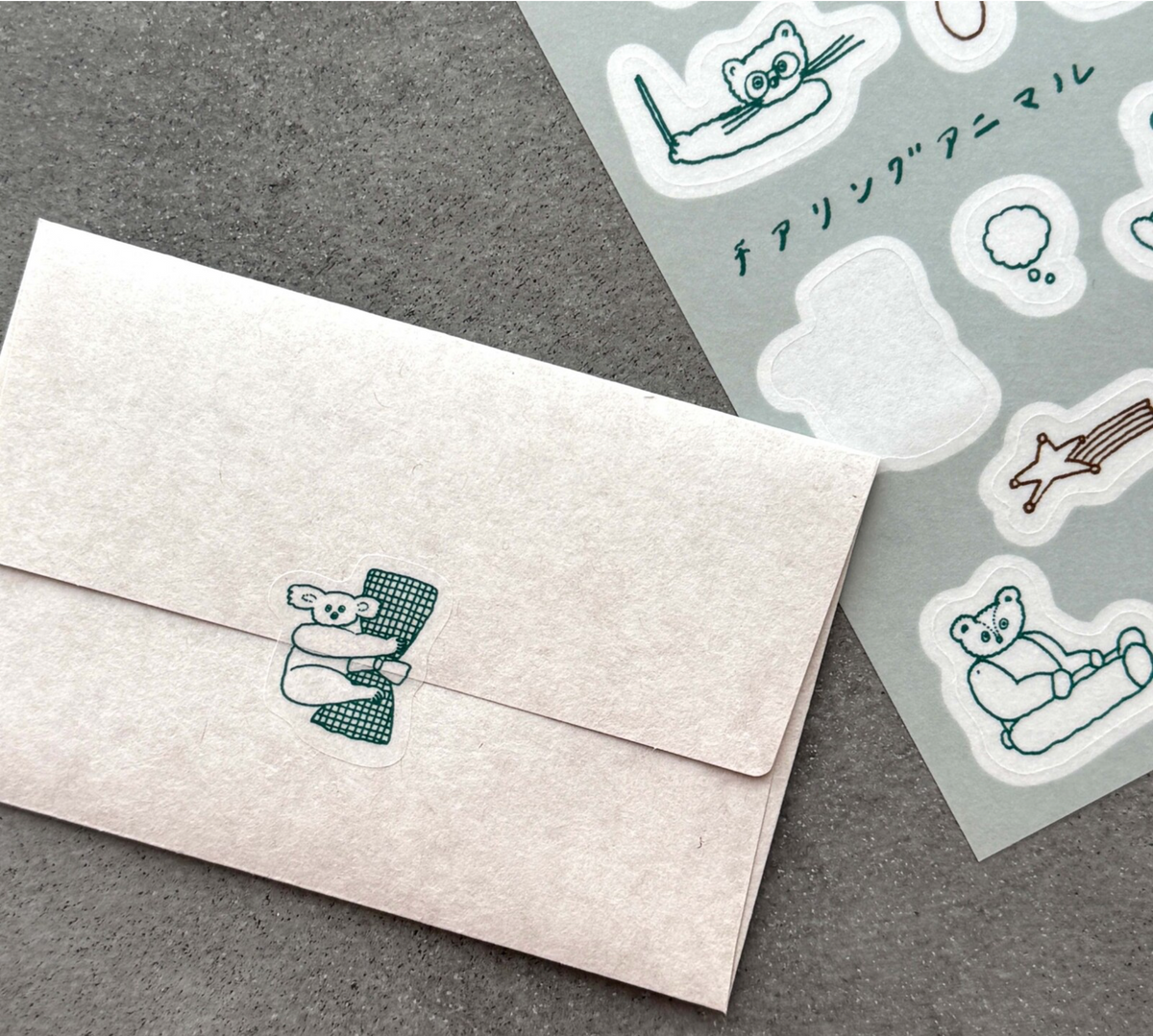 Tobimatsu Shoichiro × mizushima | Cheering Animals Tracing Paper Sticker Sheet | TSL-CA