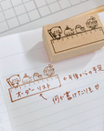 Kayonoko | Panda & Ribbon Girl on Ruler Rubber Stamp