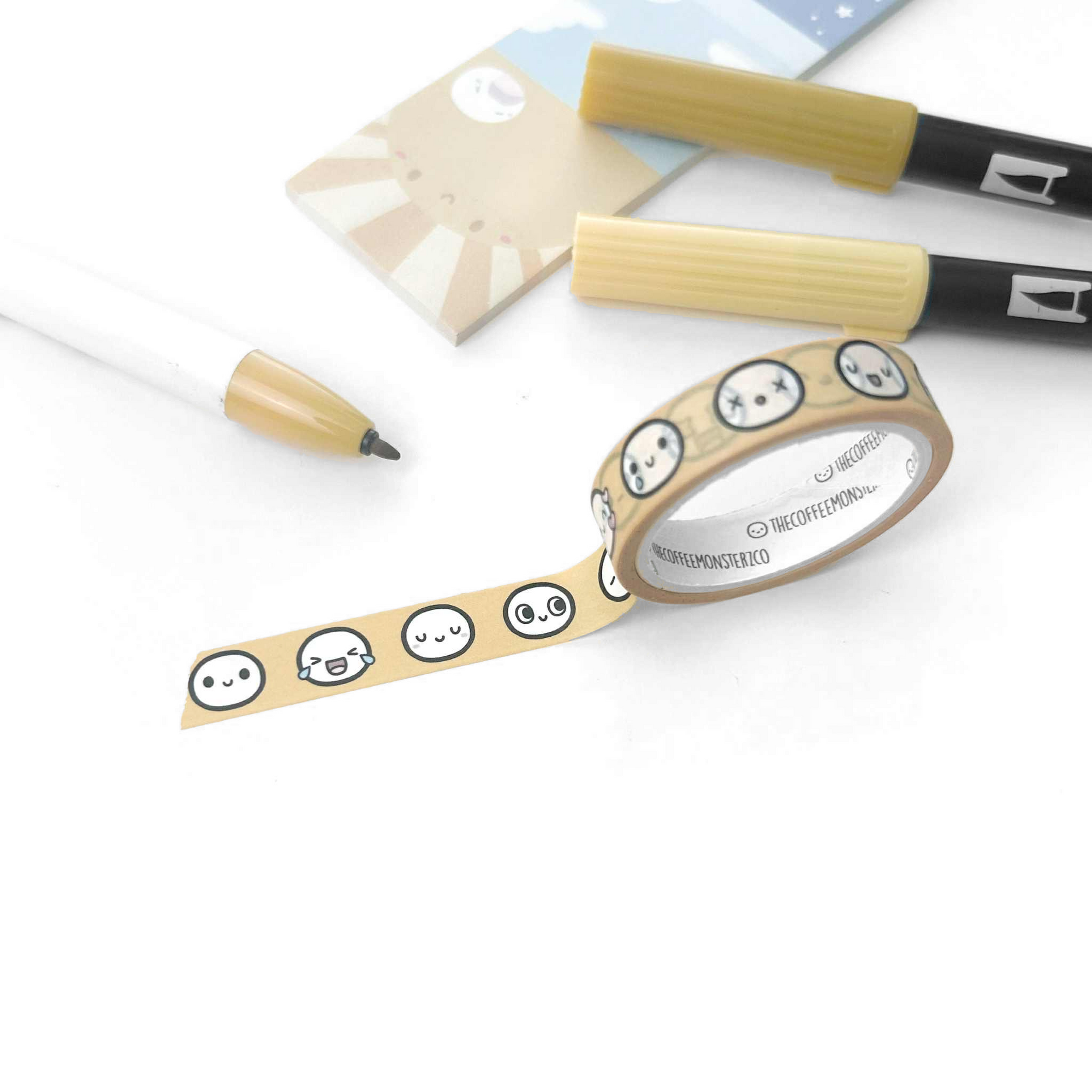 The Coffee Monsterz Co | Primary Color Emotis Washi Tape