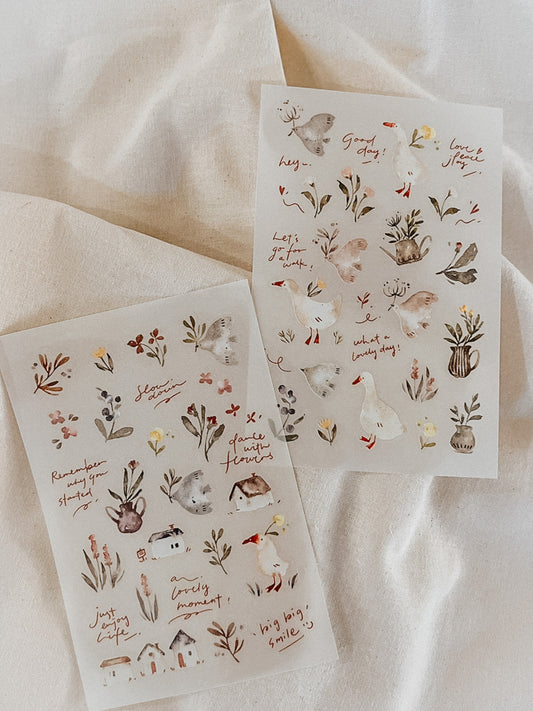 Meow Illustrations | Woodland Story Transfer Stickers