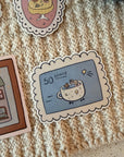 Cup car postage stamp vinyl sticker