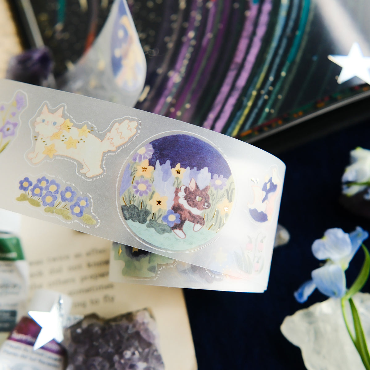 TeaYou | Cats and Stars Kiss Cut Tracing Paper Sticker