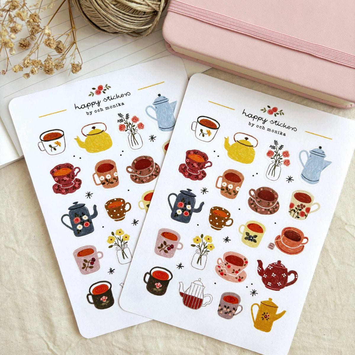 Och Monika Little Teacups - Sticker Sheet