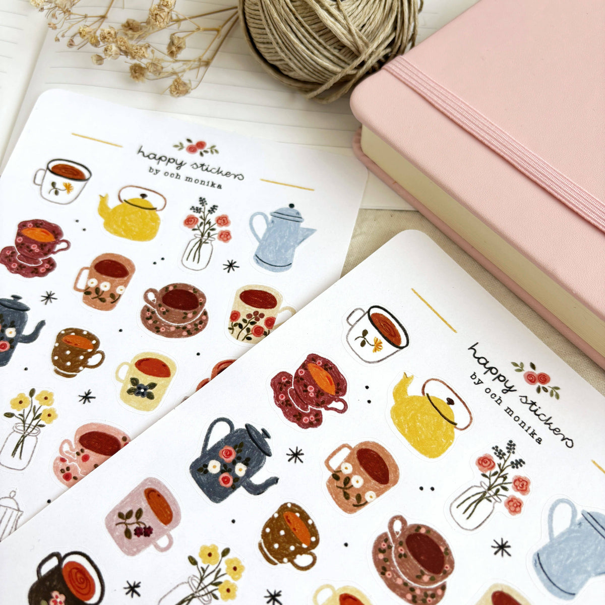 Och Monika Little Teacups - Sticker Sheet