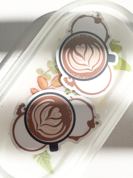Coffee Art & Stain Sticker Die Cut | Designed by Twilight Planner