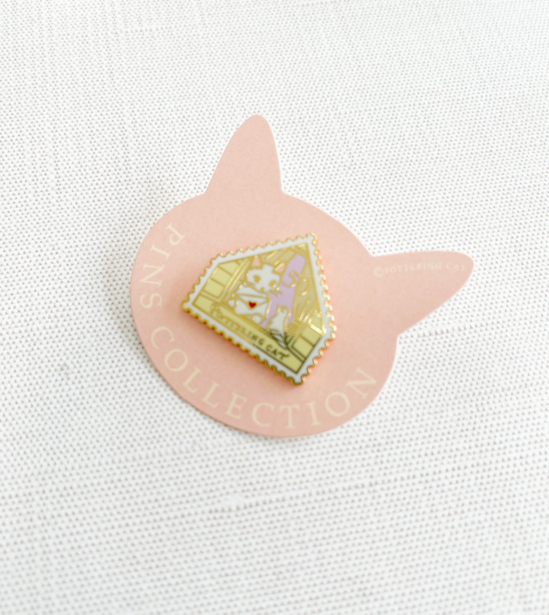 Love Letter Cat Enamel Pin | Pottering Cat | PZ-29