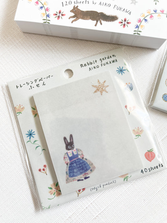 Aiko Fukawa | Rabbit Garden Transparent Sticky Notes | 22-779